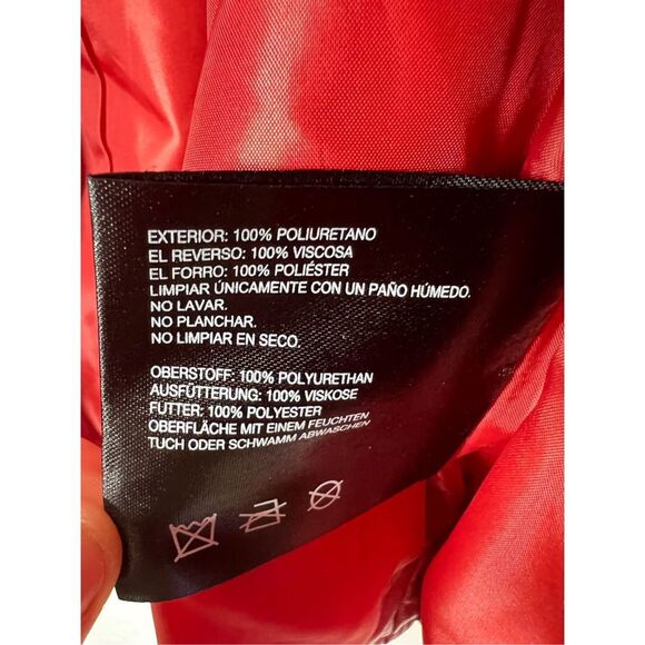 Collection B Women's Star studded Faux Leather Moto jacket Red Size XS NWOT - Picture 4 of 5